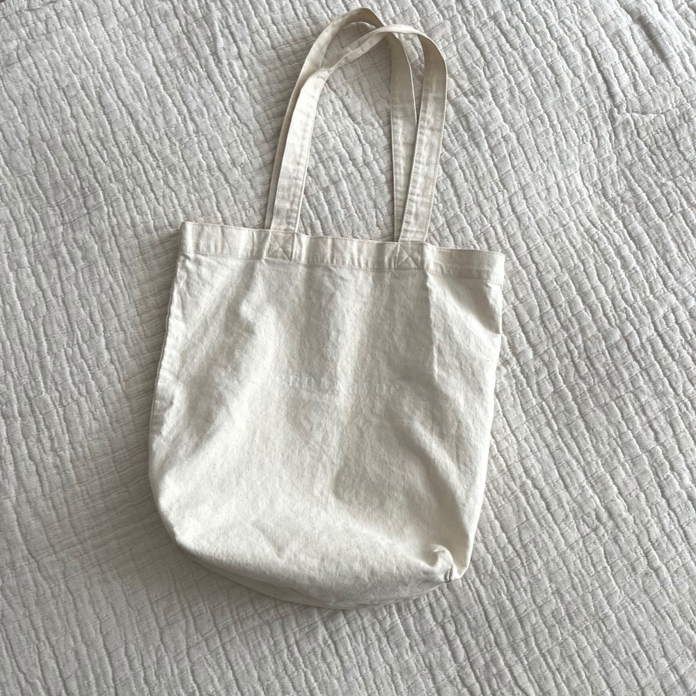 Jenni Kayne White Cotton Canvas Tote